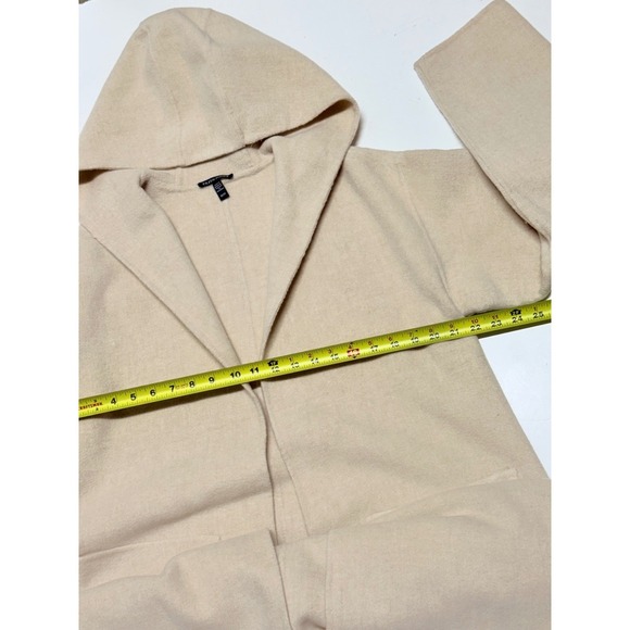EILEEN FISHER Doubleface Wool Cloud Hooded Coat Women's XS Almond Color - Picture 2 of 6
